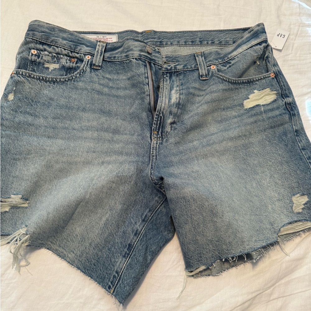 GAP Mid Rise Bermuda Denim Shorts